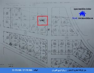 للبيع بالصحبي 5 تقسيم الفاسي أرض مساحتها 462 م² - 0804